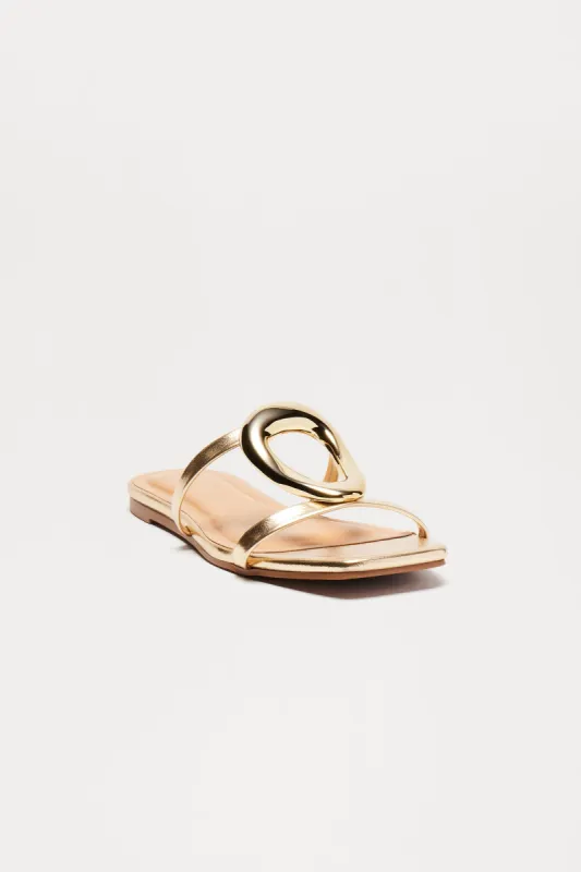 Amaia Hardware Sandals - Gold sold by Fashion Nova