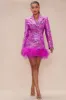 Jazzmin Satin Blazer Dress - Pink/combo sold by Fashion Nova