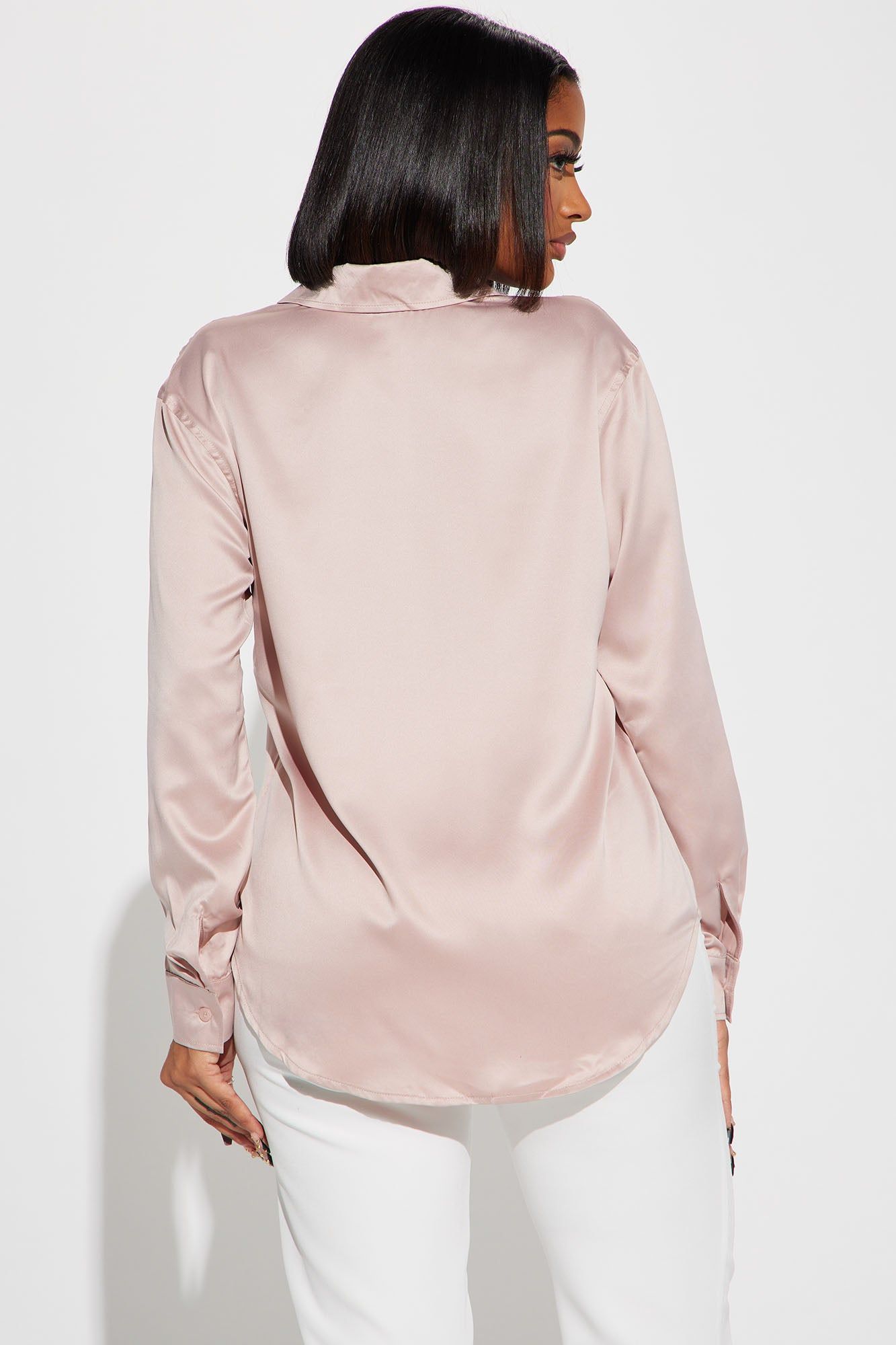Yuliana Satin Shirt - Taupe sold by Fashion Nova product image thumbnail 3