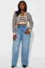 Rhode Island Striped 2 Piece Cropped Cardigan Sweater - Taupe/combo sold by Fashion Nova