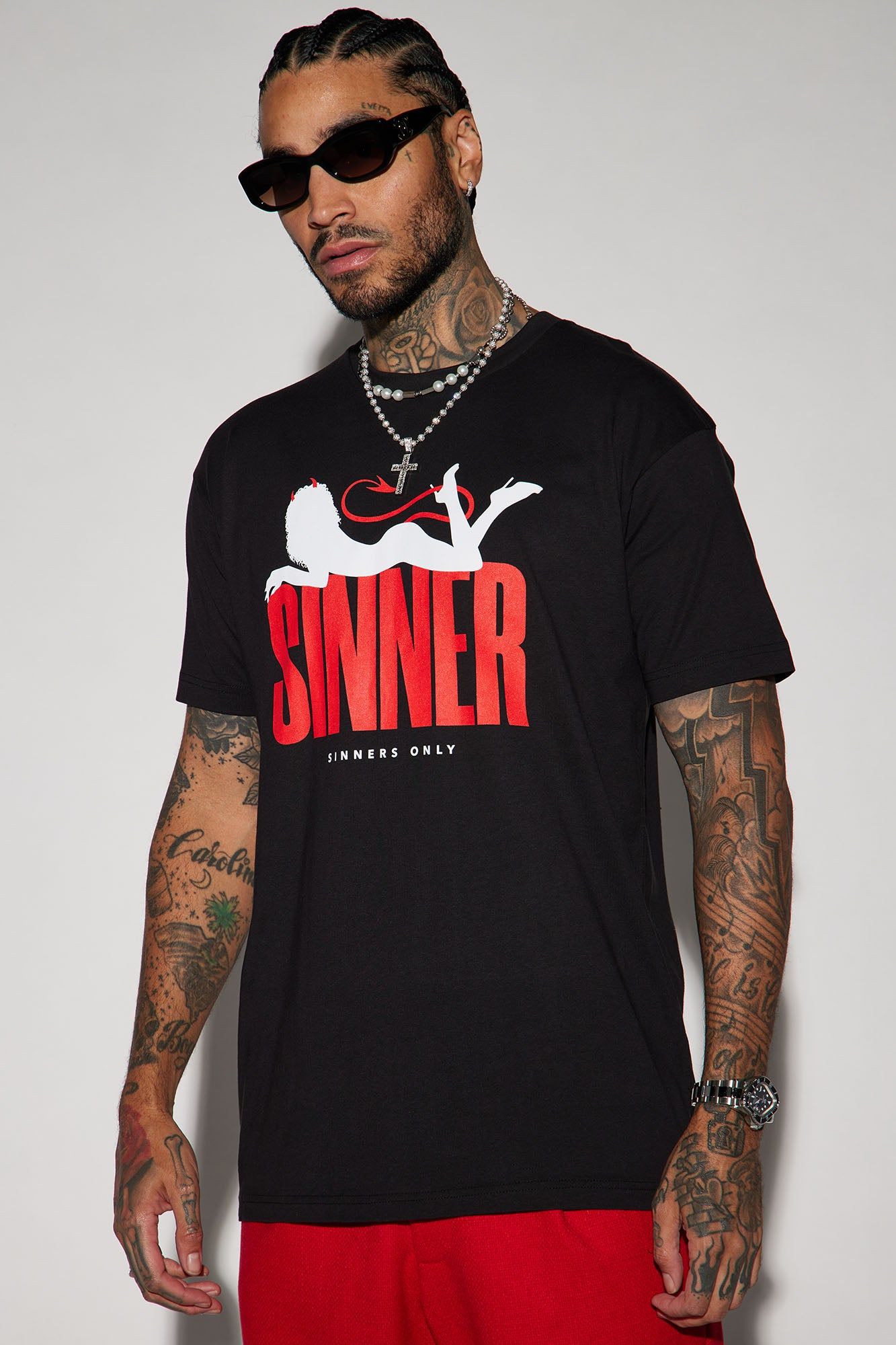 Nothing But Sin Short Sleeve Tee - Black sold by Fashion Nova