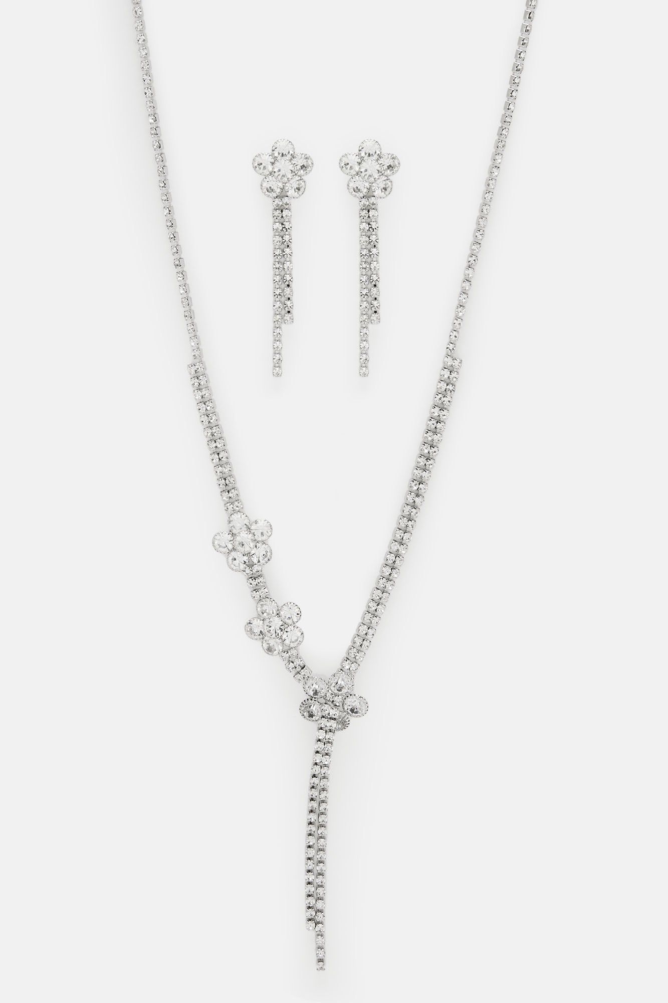 Flora Necklace And Earring Set - Silver sold by Fashion Nova product image thumbnail 3