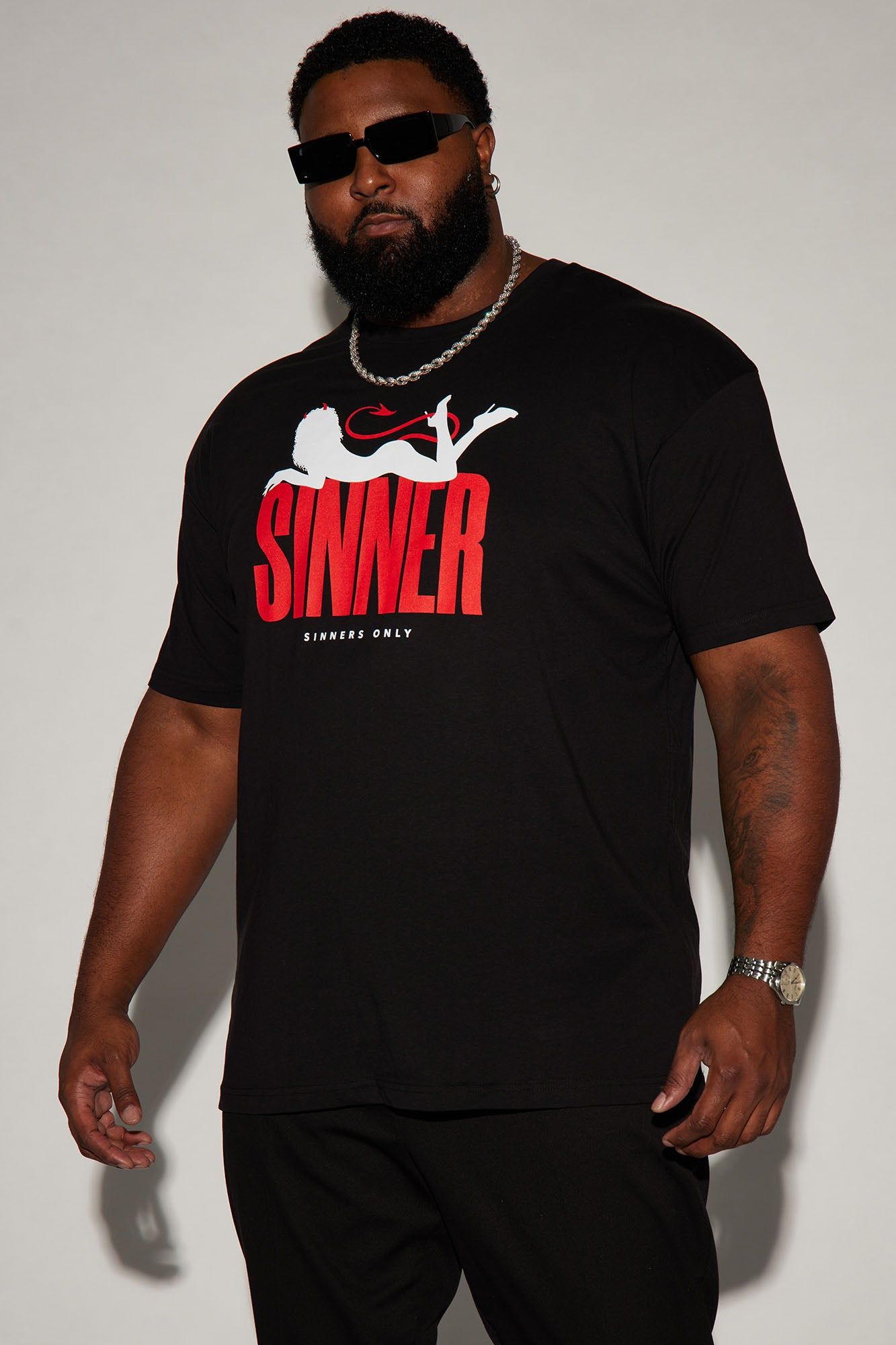 Nothing But Sin Short Sleeve Tee - Black sold by Fashion Nova product image thumbnail 4