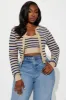 Rhode Island Striped 2 Piece Cropped Cardigan Sweater - Taupe/combo sold by Fashion Nova