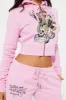 Ed Hardy Flying Skull Pant Set - Pink sold by Fashion Nova