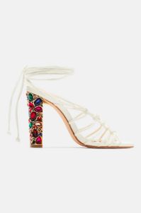 Find Out Wrap Up Heeled Sandals - White sold by Fashion Nova