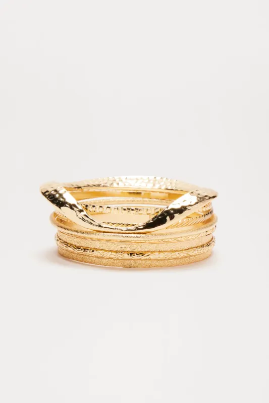 What Matters Most 5 Piece Bracelet Set - Gold sold by Fashion Nova