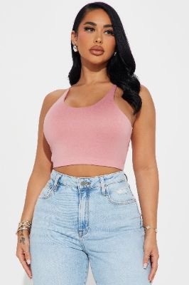 Rita Racerback Double Layered Top - Pink sold by Fashion Nova