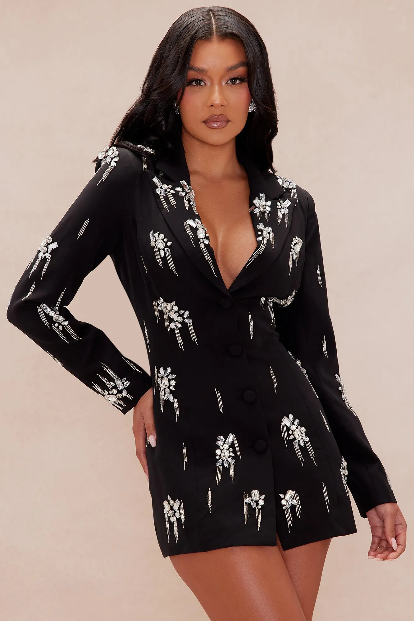 Veronica Embellished Blazer Dress - Black sold by Fashion Nova product image thumbnail 2