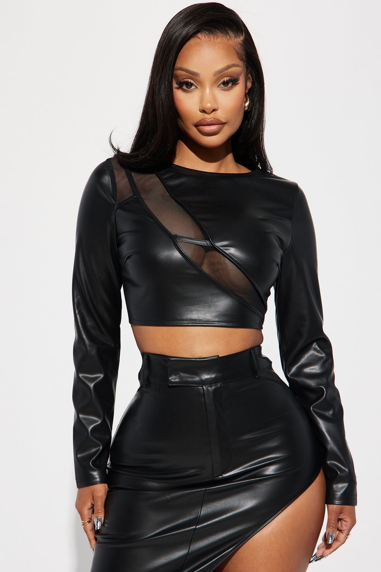 Fun Rebel Faux Leather Skirt Set - Black sold by Fashion Nova product image thumbnail 2