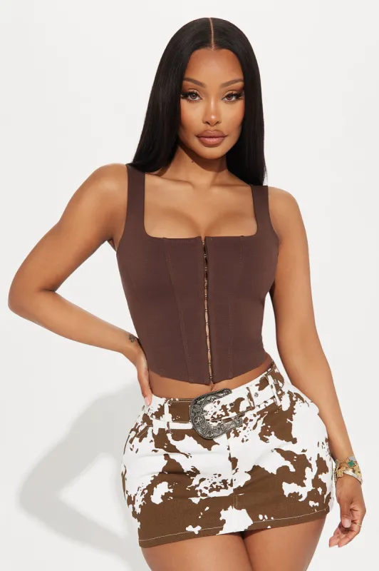 Belle Corset Top - Brown sold by Fashion Nova