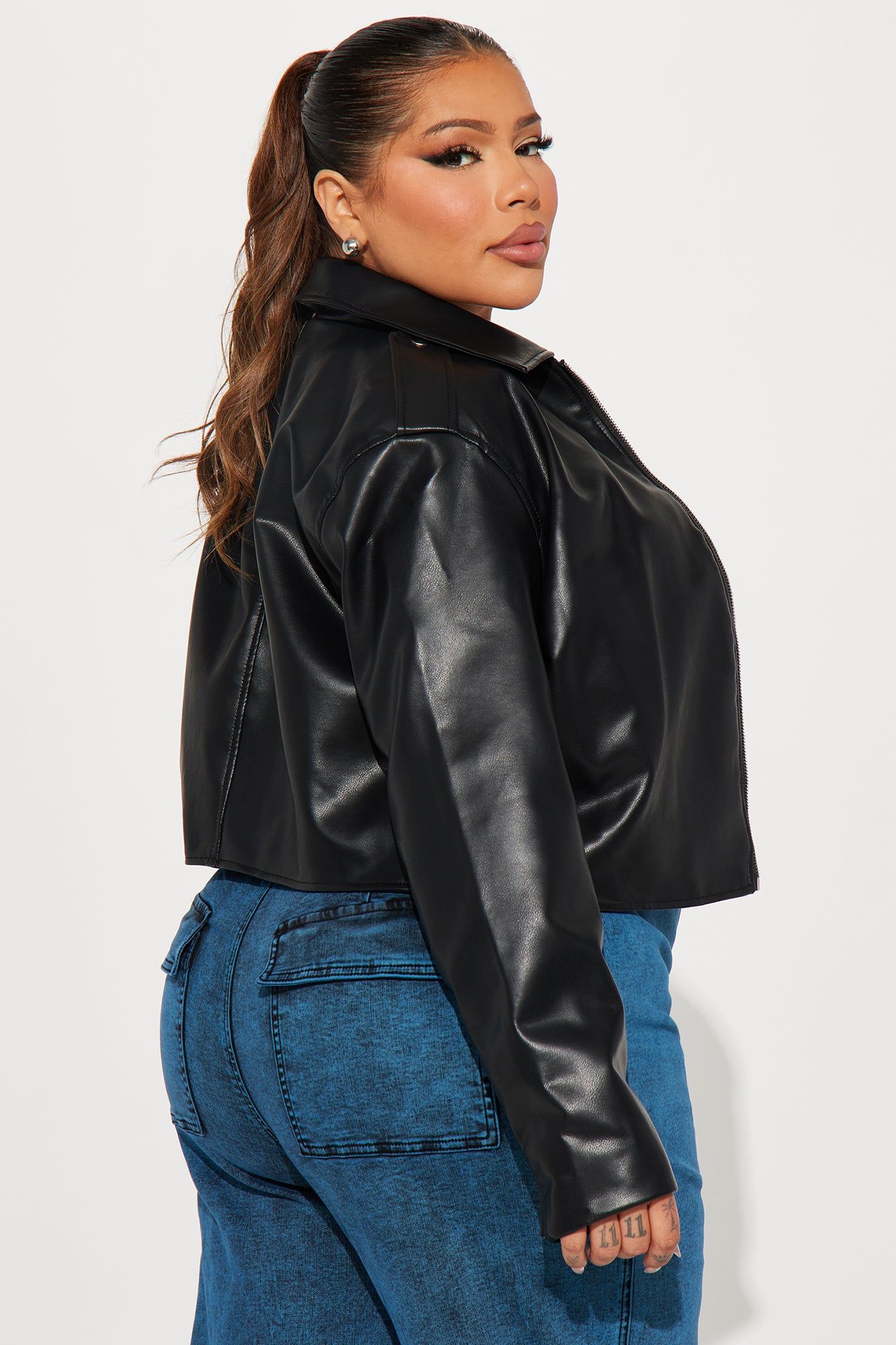 Alexis Cropped Moto Jacket - Black sold by Fashion Nova product image thumbnail 6