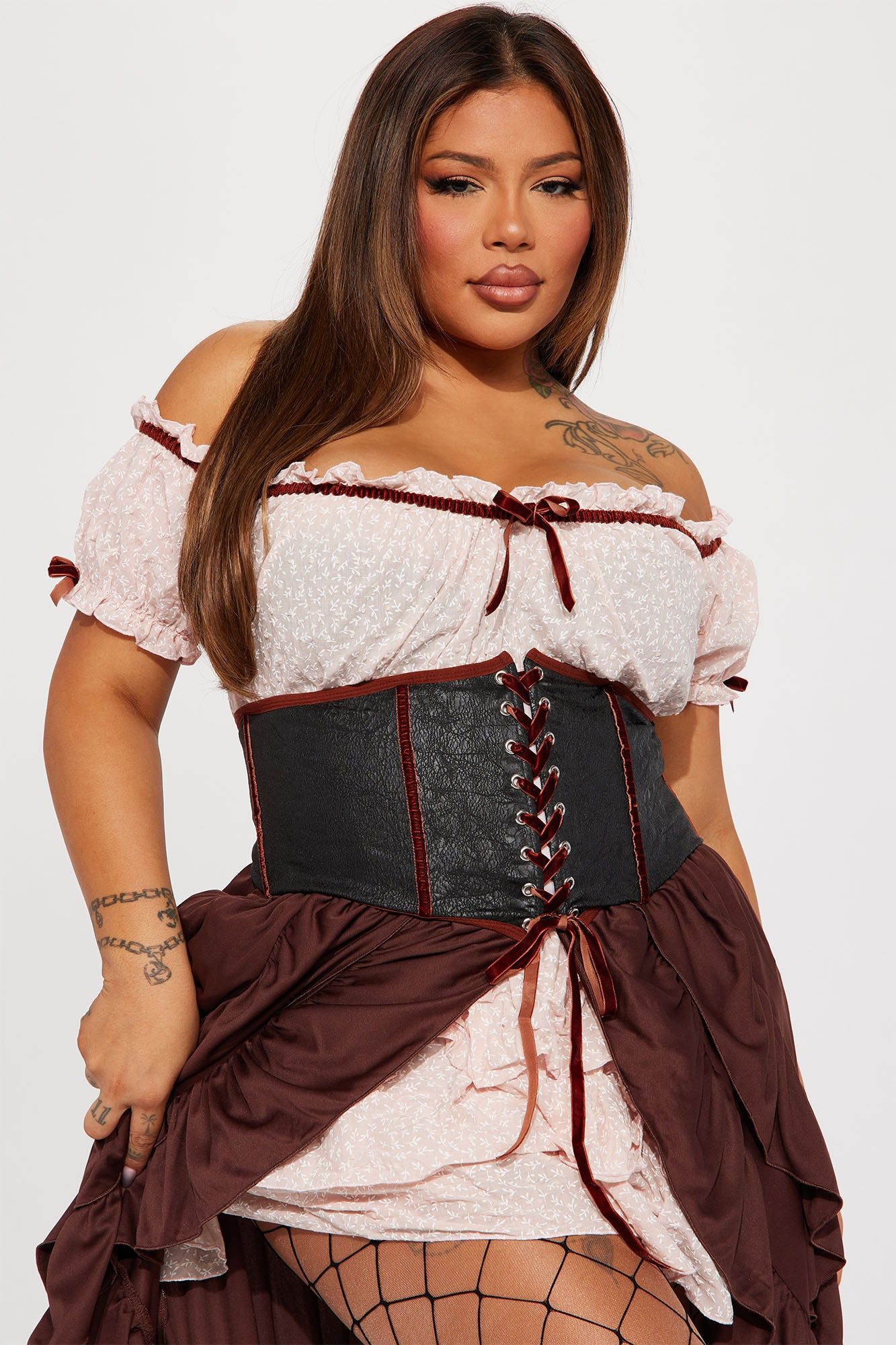 Sultry Saloon Maiden 2 Piece Costume Set - Red/White sold by Fashion Nova product image thumbnail 5