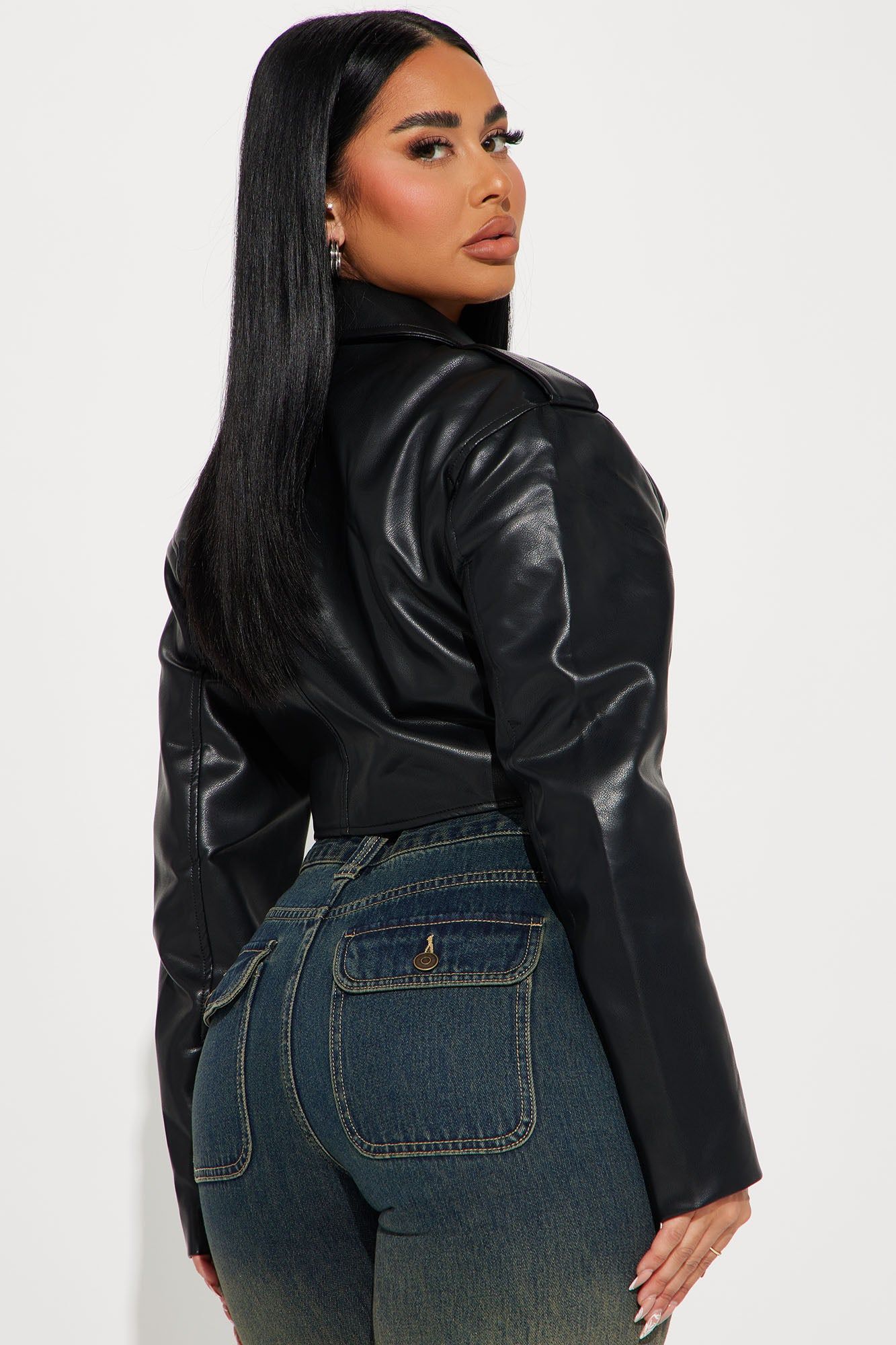 Alexis Cropped Moto Jacket - Black sold by Fashion Nova product image thumbnail 3