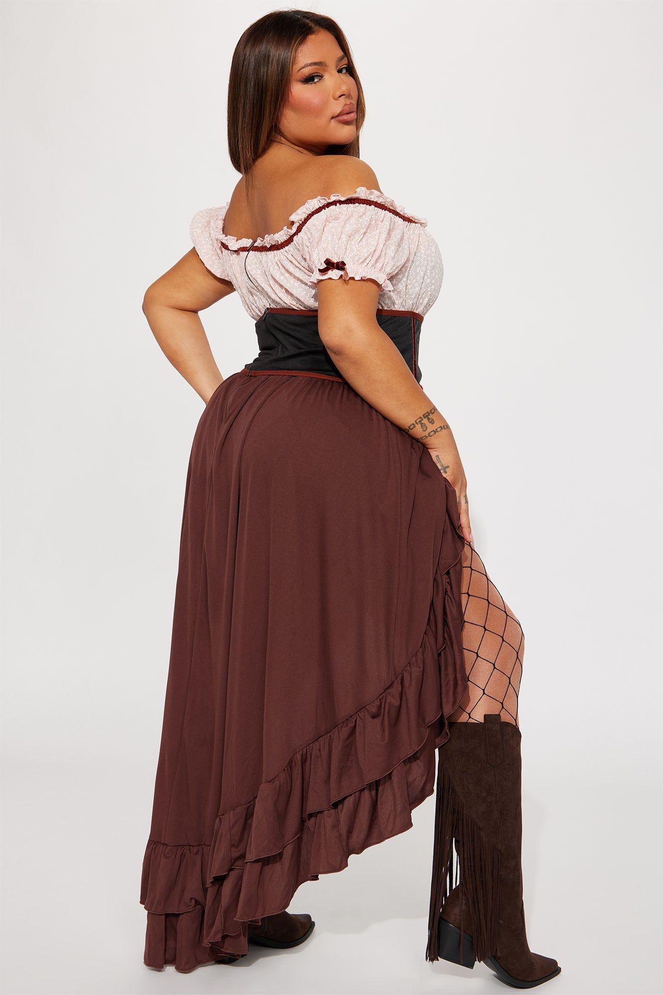 Sultry Saloon Maiden 2 Piece Costume Set - Red/White sold by Fashion Nova product image thumbnail 7