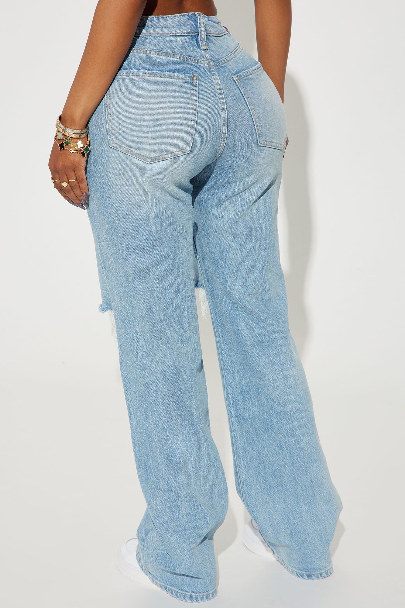 Playing Games Ripped Straight Leg Jeans - Medium Wash sold by Fashion Nova product image thumbnail 3