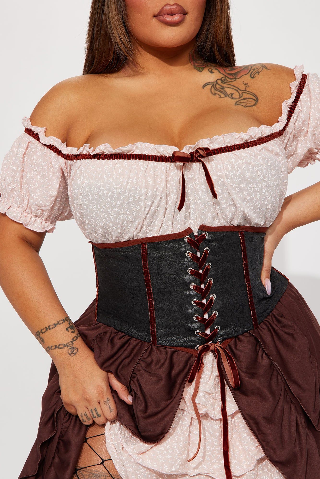 Sultry Saloon Maiden 2 Piece Costume Set - Red/White sold by Fashion Nova product image thumbnail 6