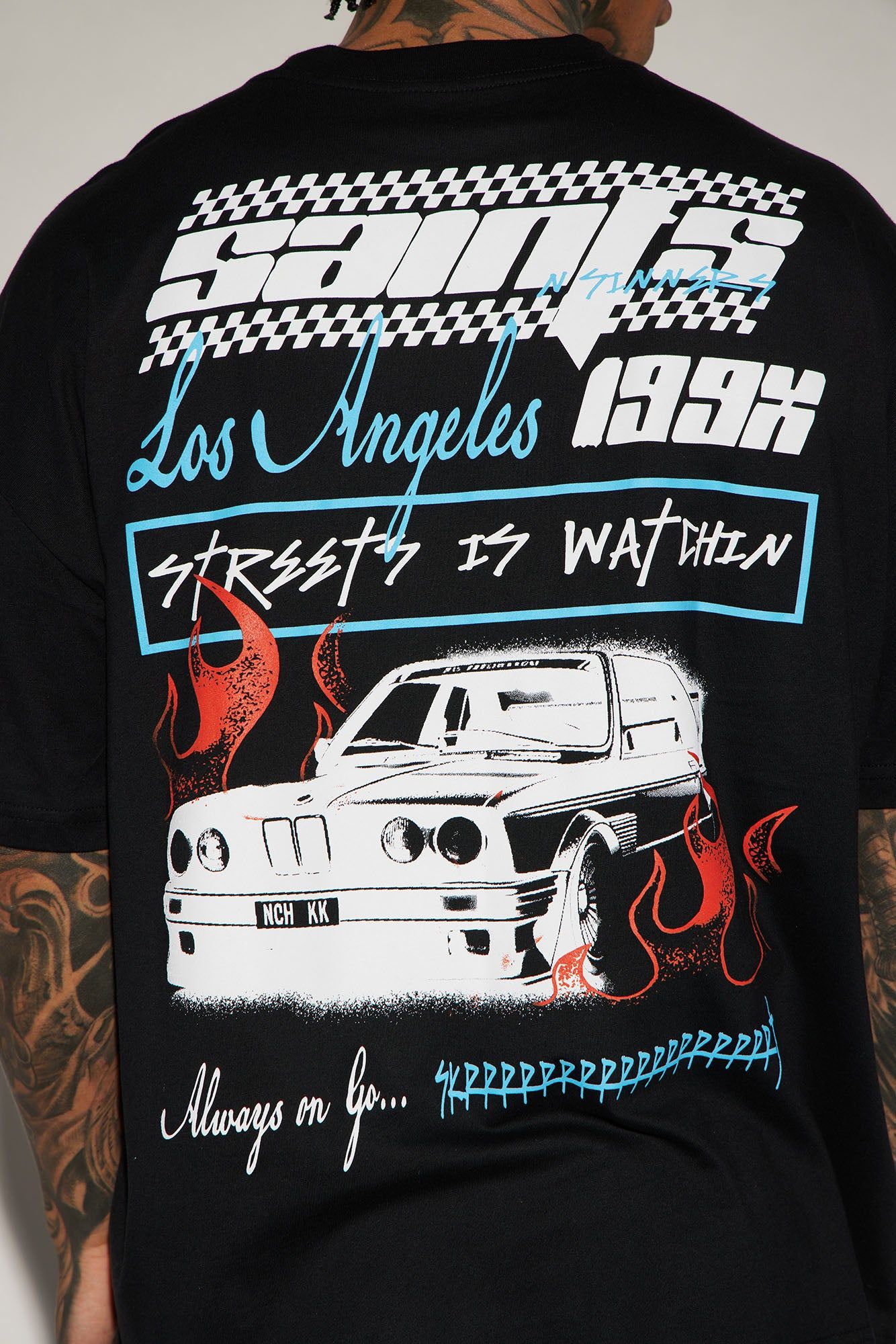 Streets Watchin Oversized Short Sleeve Tee - Black sold by Fashion Nova product image thumbnail 4