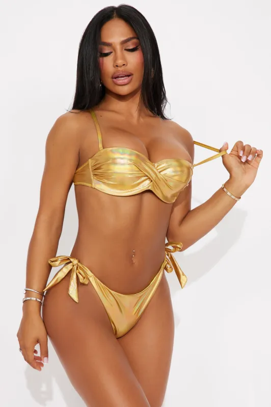 Gia Metallic Molded Cups 2 Piece Bikini - Gold sold by Fashion Nova