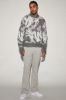 Fuzzy Swirl Colors Crewneck Sweater - Grey/combo sold by Fashion Nova