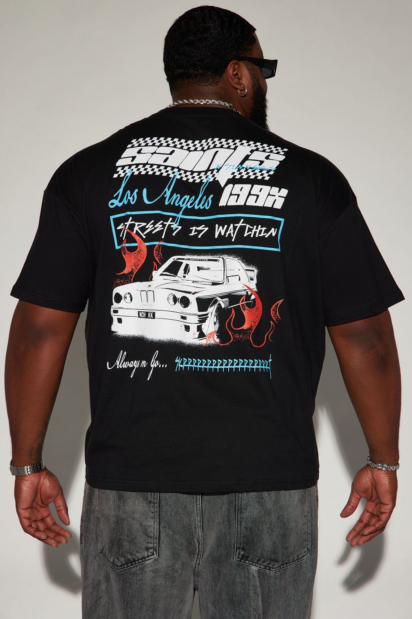 Streets Watchin Oversized Short Sleeve Tee - Black sold by Fashion Nova product image thumbnail 5