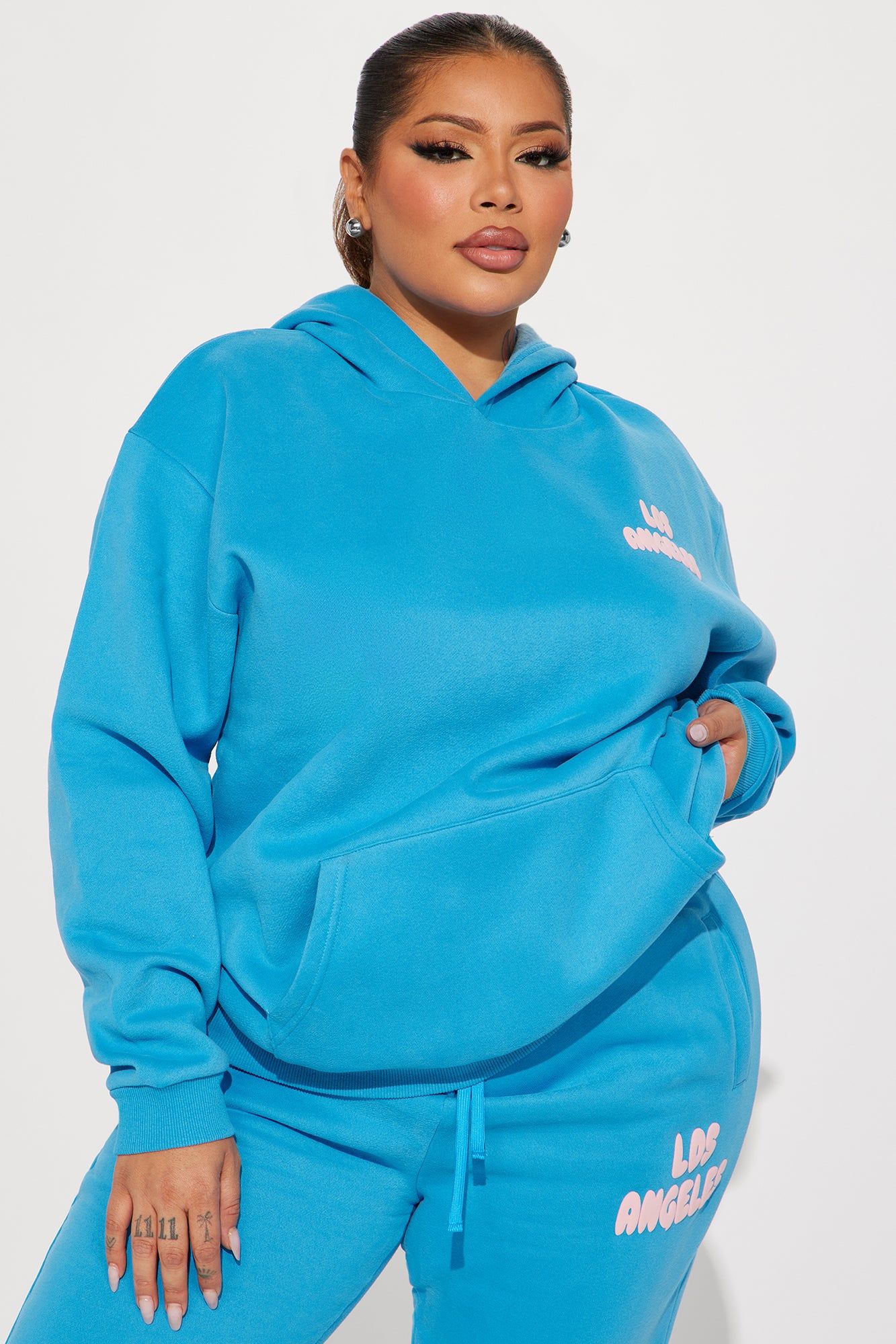 Los Angeles Puff Print Hoodie - Blue sold by Fashion Nova product image thumbnail 4