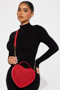 Flashy Heart Crossbody Bag  - Red sold by Fashion Nova