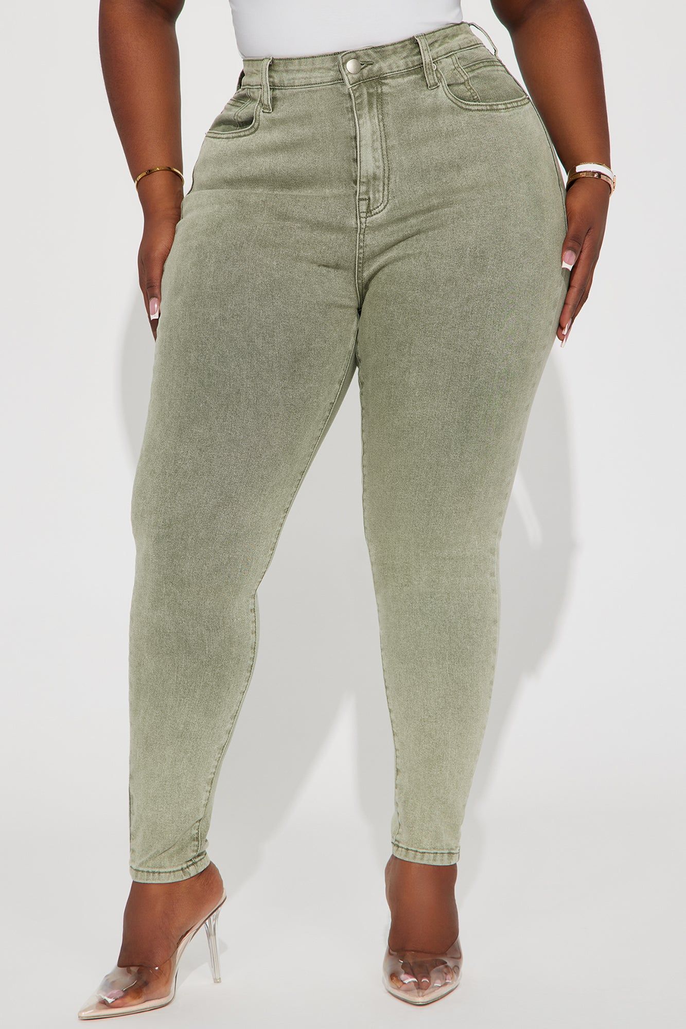Shape Up Sculpting Stretch Skinny Jeans - Green sold by Fashion Nova product image thumbnail 6