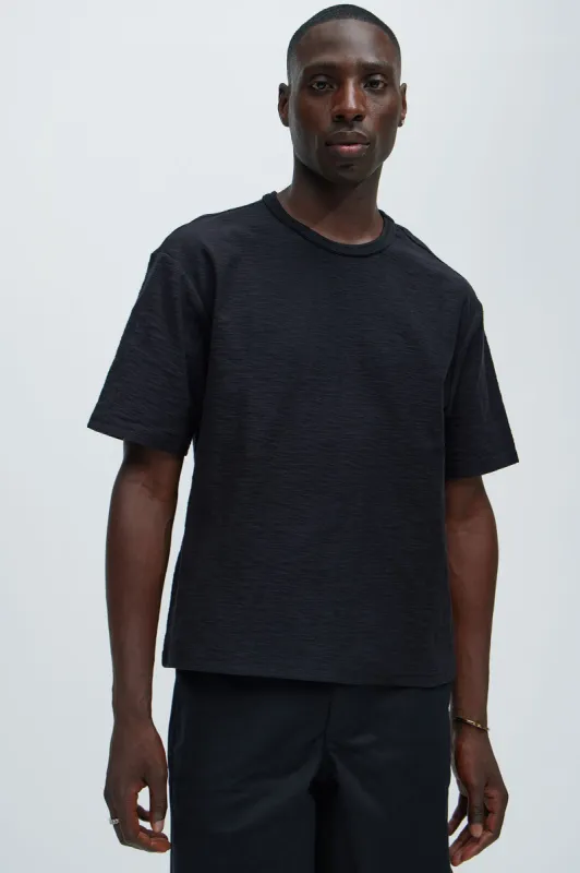 Asher Slub Texture Short Sleeve Tee - Black sold by Fashion Nova