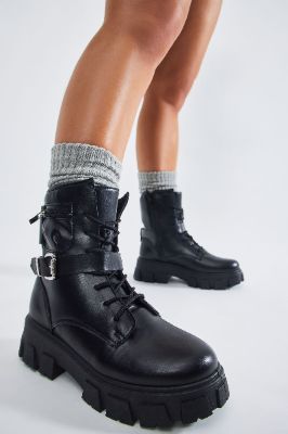 Drop The Game Combat Boots - Black sold by Fashion Nova