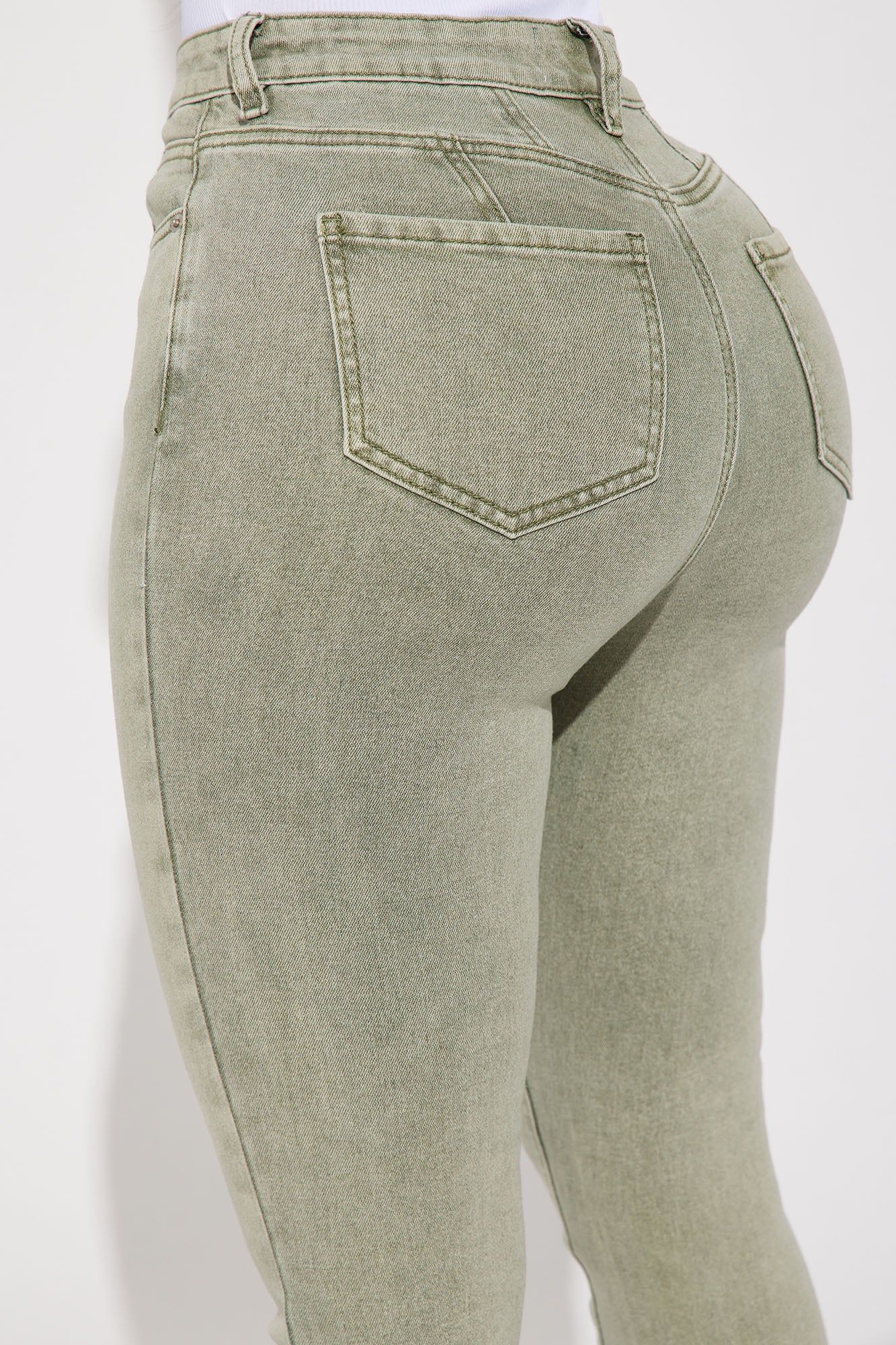 Shape Up Sculpting Stretch Skinny Jeans - Green sold by Fashion Nova product image thumbnail 4