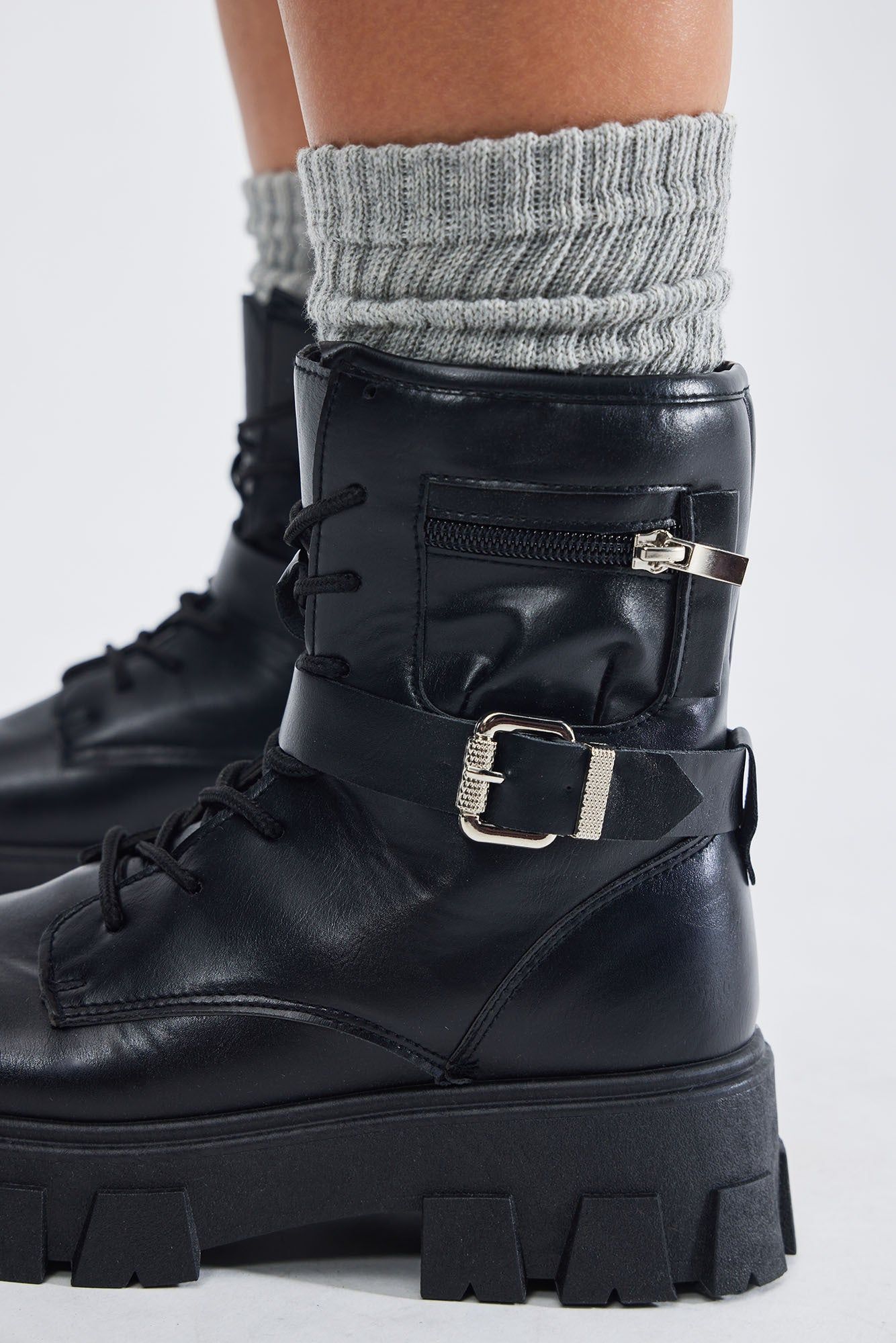 Drop The Game Combat Boots - Black sold by Fashion Nova product image thumbnail 3