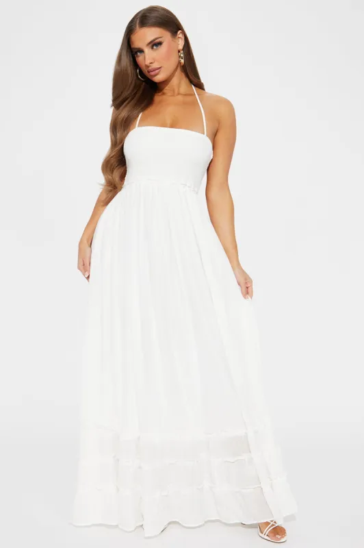 Hayley Halter Maxi Dress - White sold by Fashion Nova