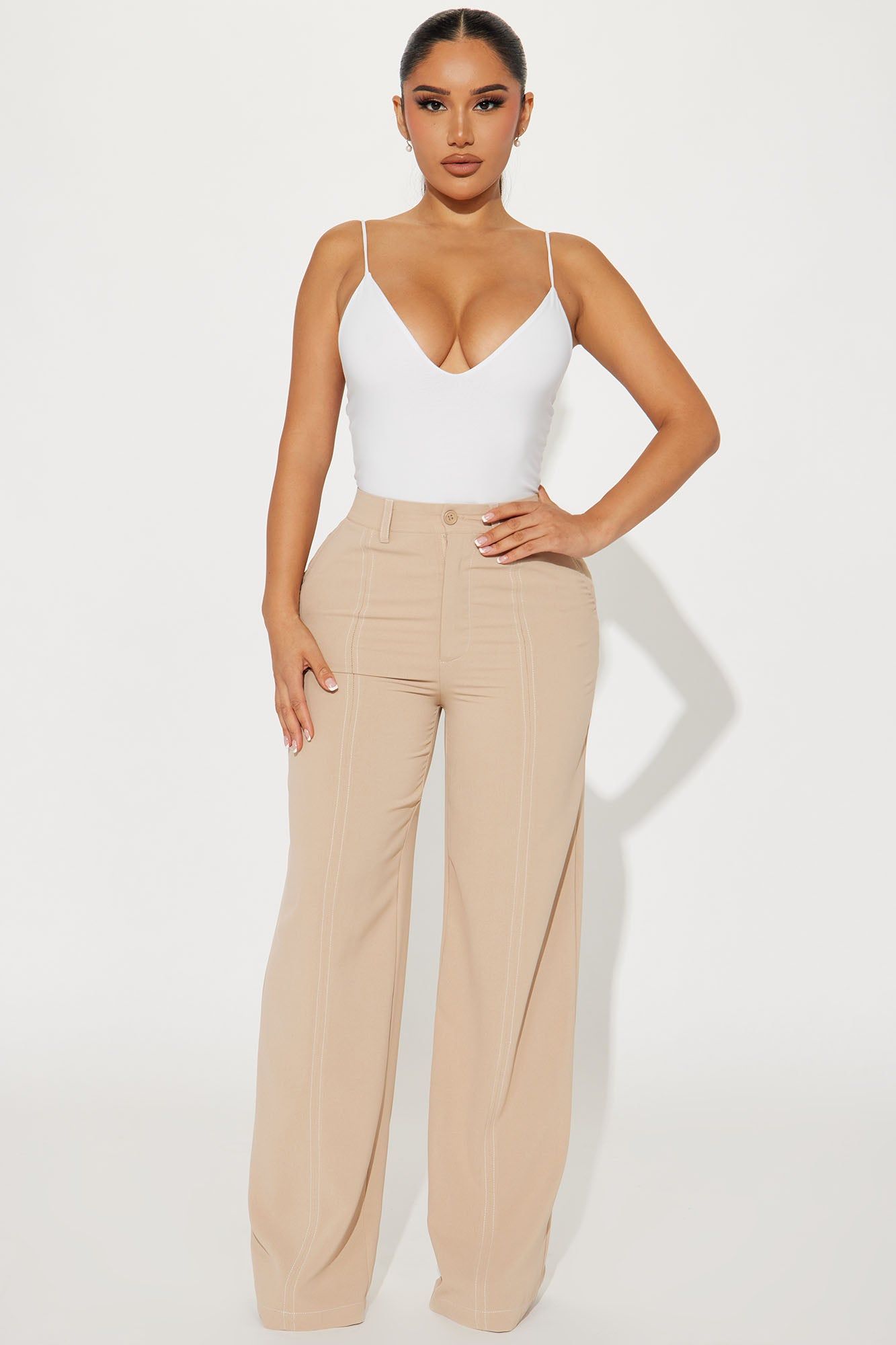 Payton Trouser Pant - Taupe sold by Fashion Nova