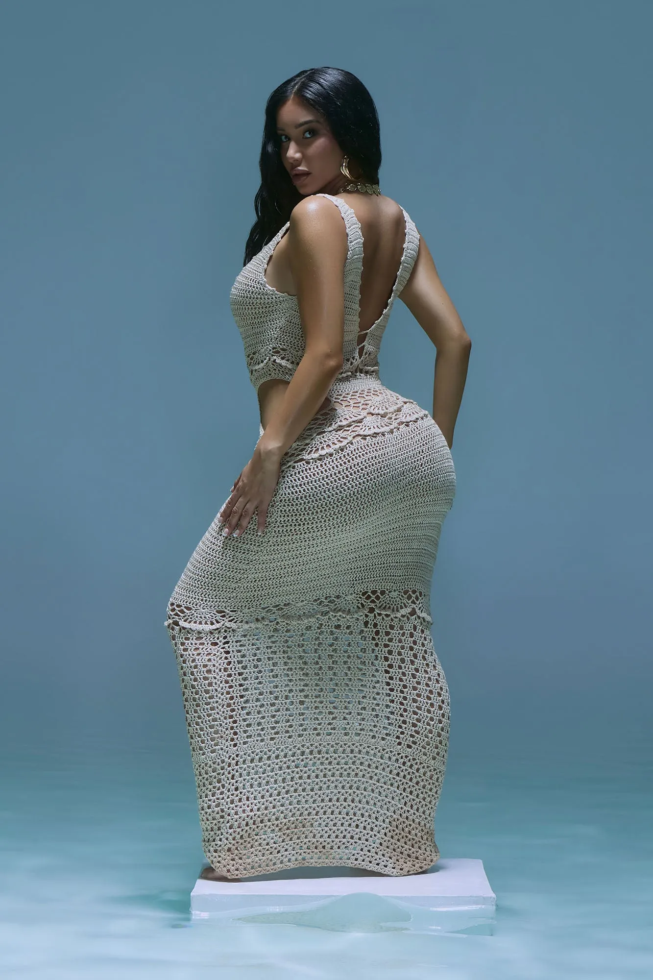 Madison Crochet Maxi Dress - Cream sold by Fashion Nova product image thumbnail 4
