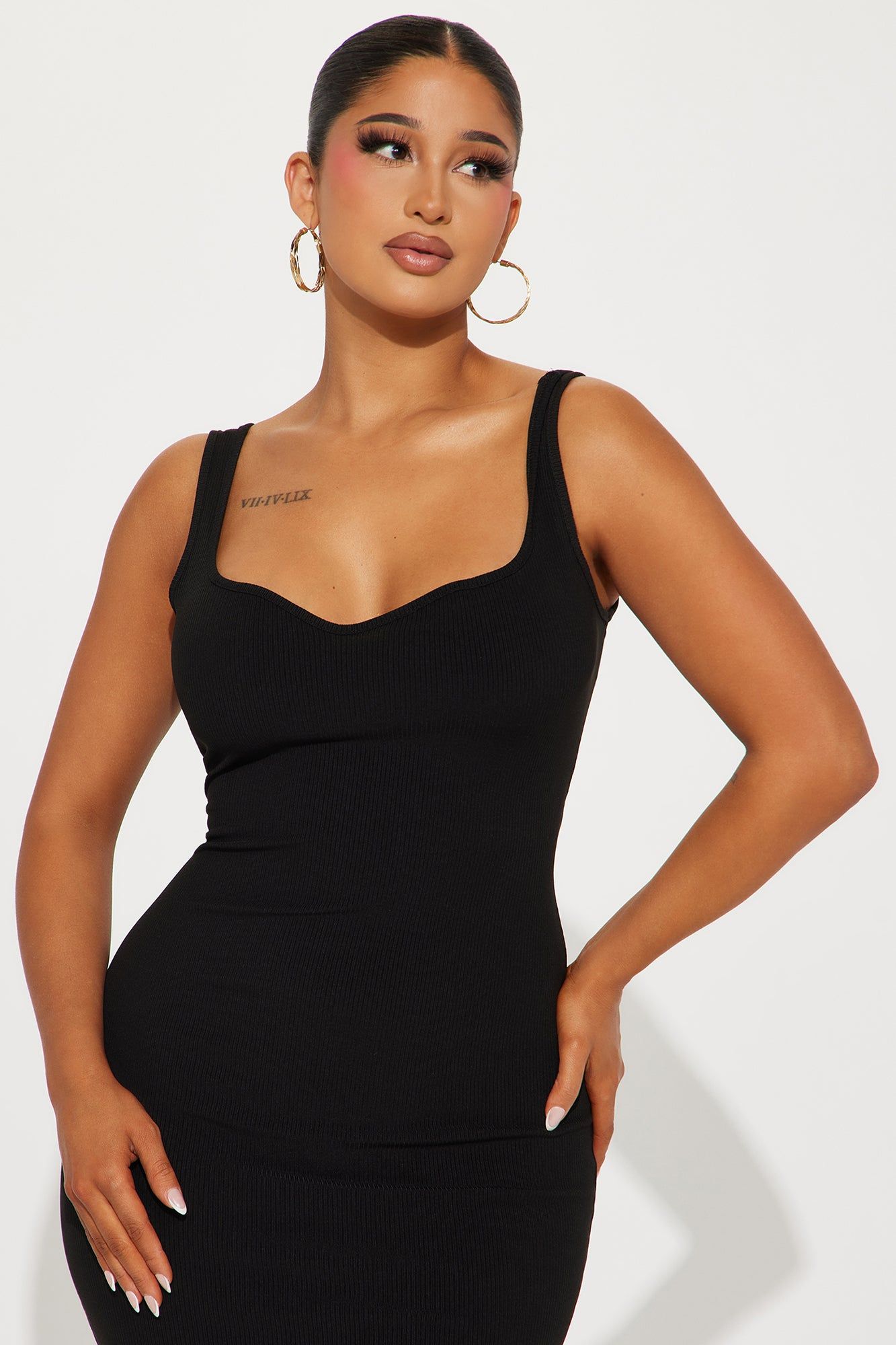 Gina Ribbed Midi Dress - Black sold by Fashion Nova product image thumbnail 2