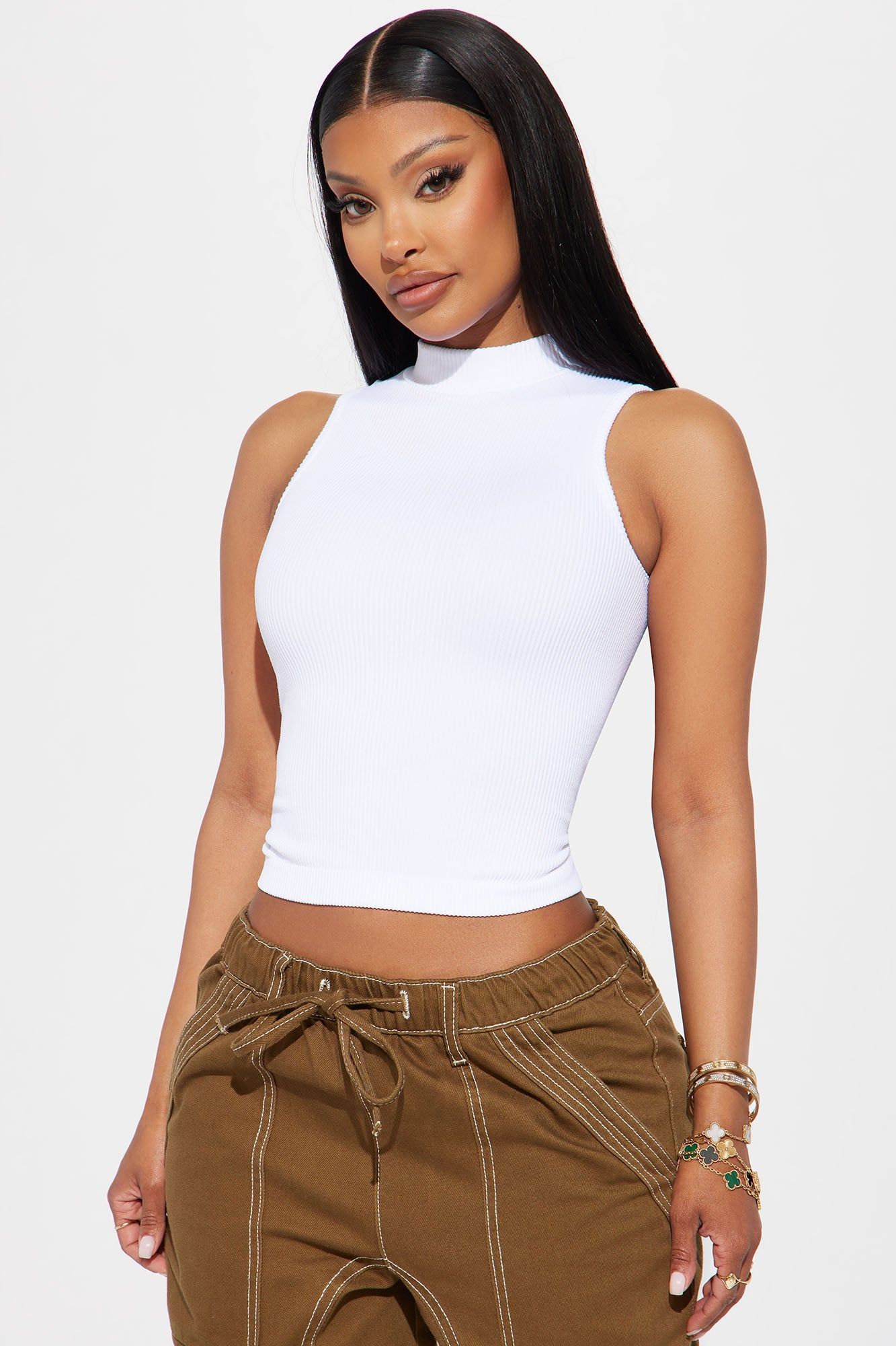 Stay Timeless Ribbed Tank Top - White sold by Fashion Nova