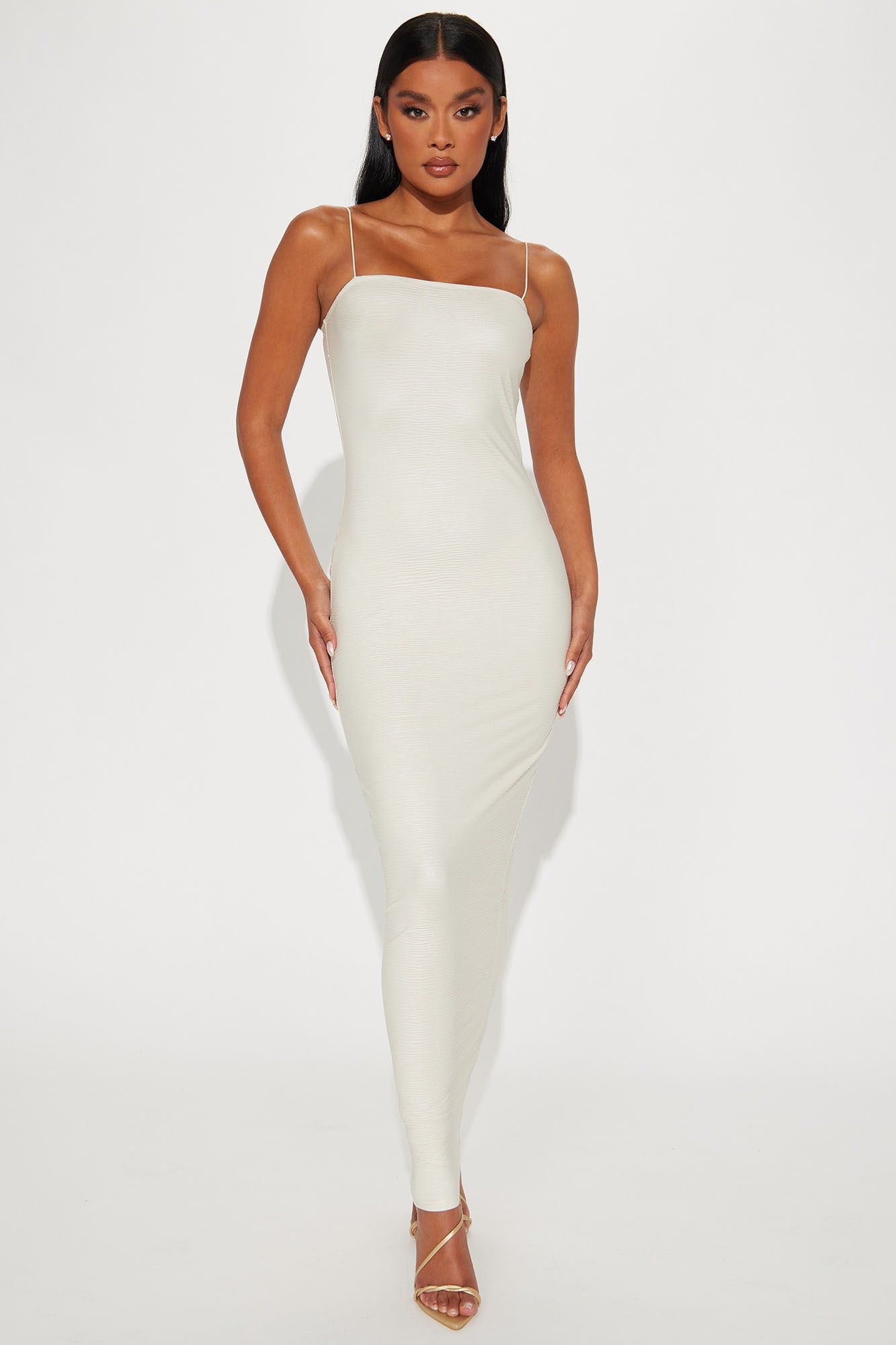 Jaylan Textured Maxi Dress - Cream sold by Fashion Nova