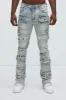 Let's Go Fray Cargo Skinny Flare Jeans - Light Wash sold by Fashion Nova