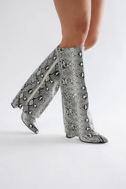 Unmistakable Knee High Boots - Black/White sold by Fashion Nova