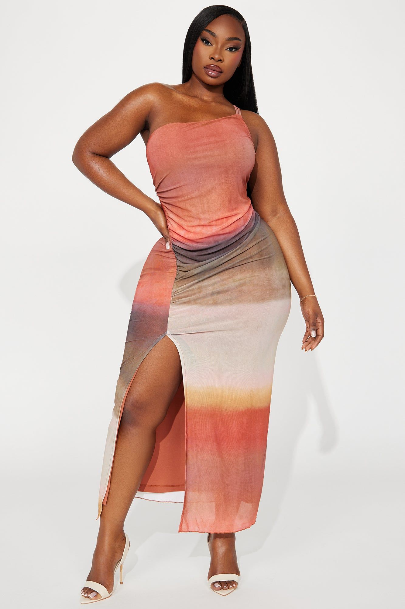 Serenity Mesh Maxi Dress - Orange/combo sold by Fashion Nova product image thumbnail 4