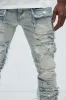 Let's Go Fray Cargo Skinny Flare Jeans - Light Wash sold by Fashion Nova