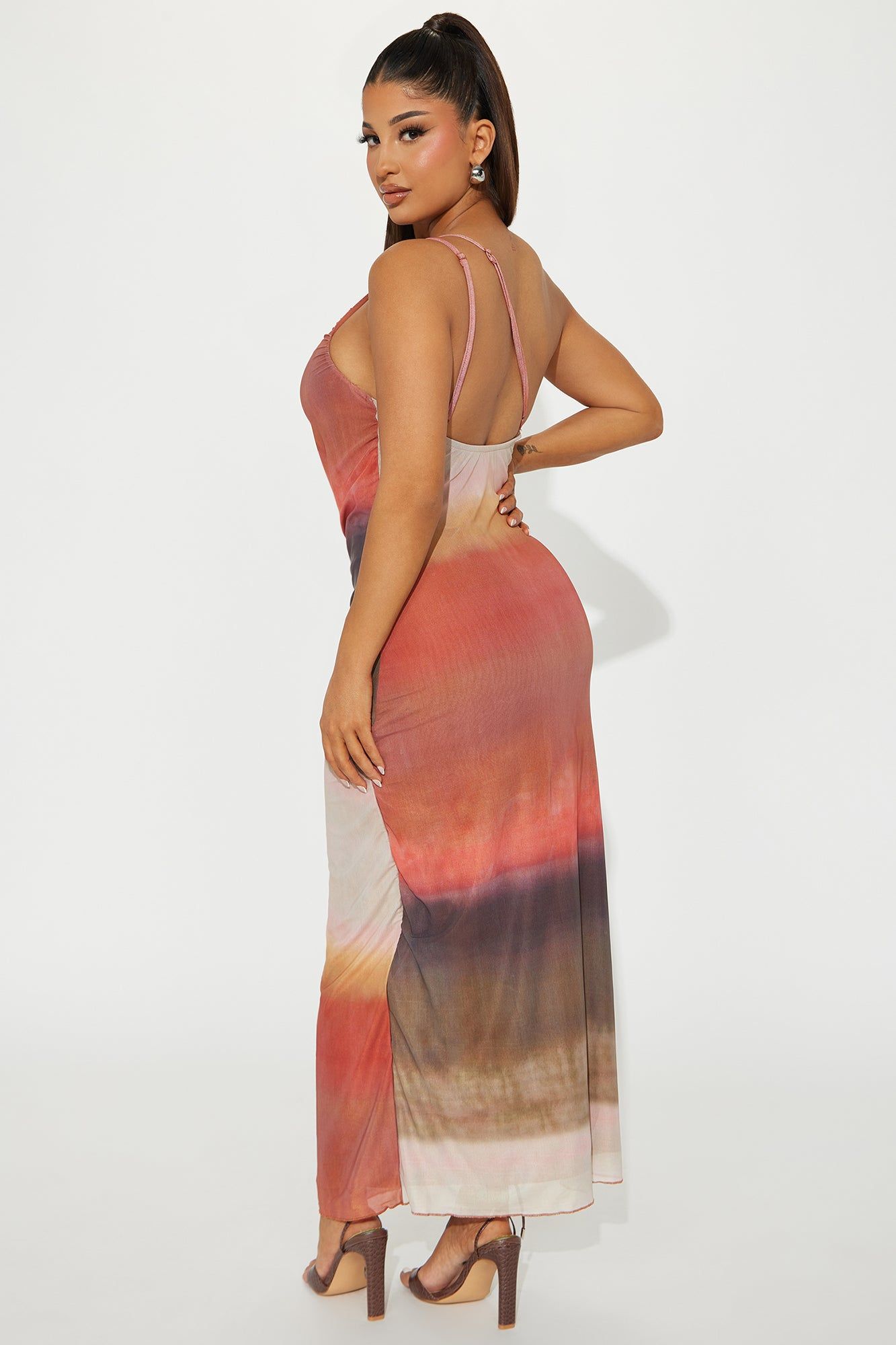 Serenity Mesh Maxi Dress - Orange/combo sold by Fashion Nova product image thumbnail 3