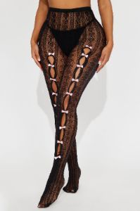 Cutest Of All Bow Tights - Black sold by Fashion Nova