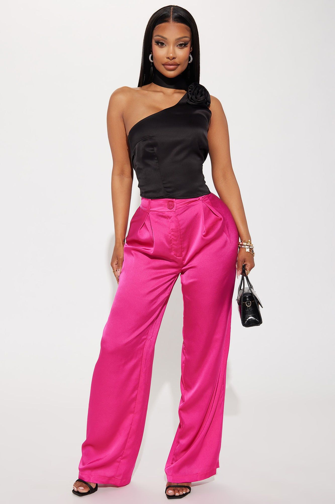 Rosey Cheeks Satin Top - Black sold by Fashion Nova product image thumbnail 2