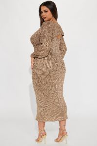 Capri Sequin Crochet Maxi Dress Set - Gold sold by Fashion Nova