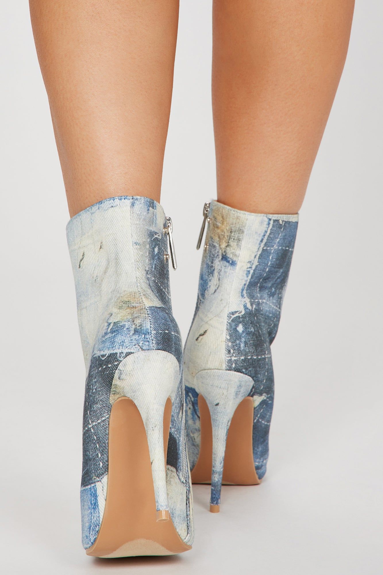 Street Looks Over The Knee Heeled Boots - Denim sold by Fashion Nova product image thumbnail 4