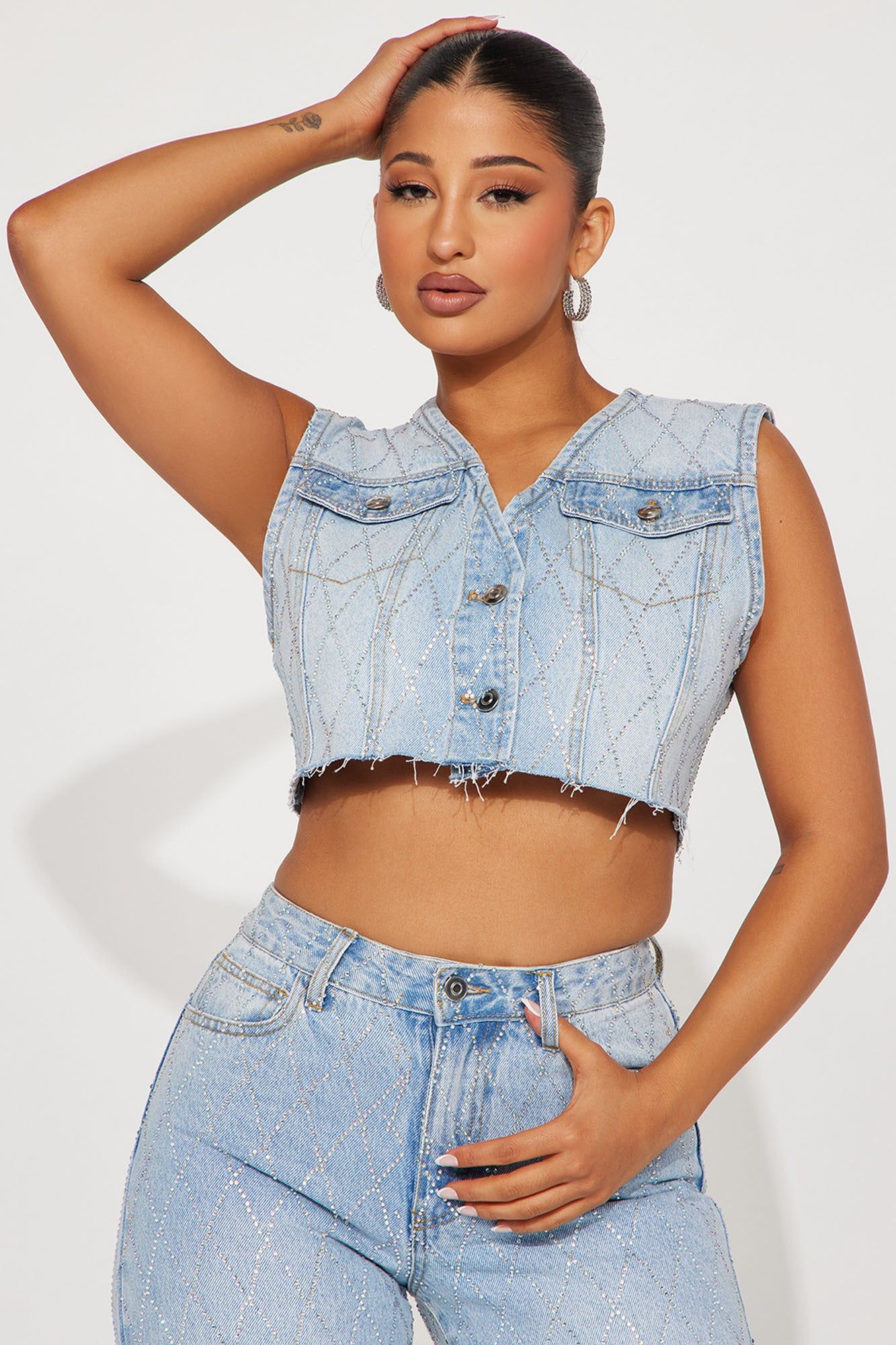 Shine Bright Denim Pant Set - Light Wash sold by Fashion Nova product image thumbnail 2