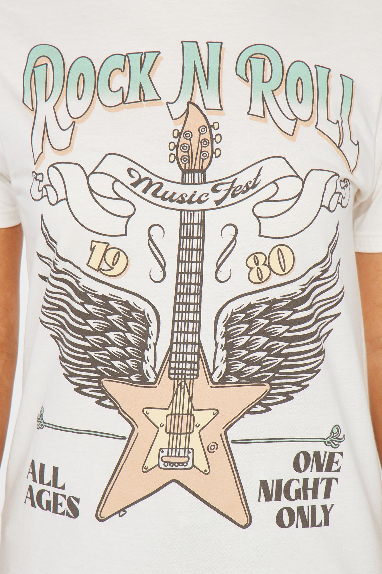 Rock N Roll For All Graphic Tee - Ivory sold by Fashion Nova product image thumbnail 3