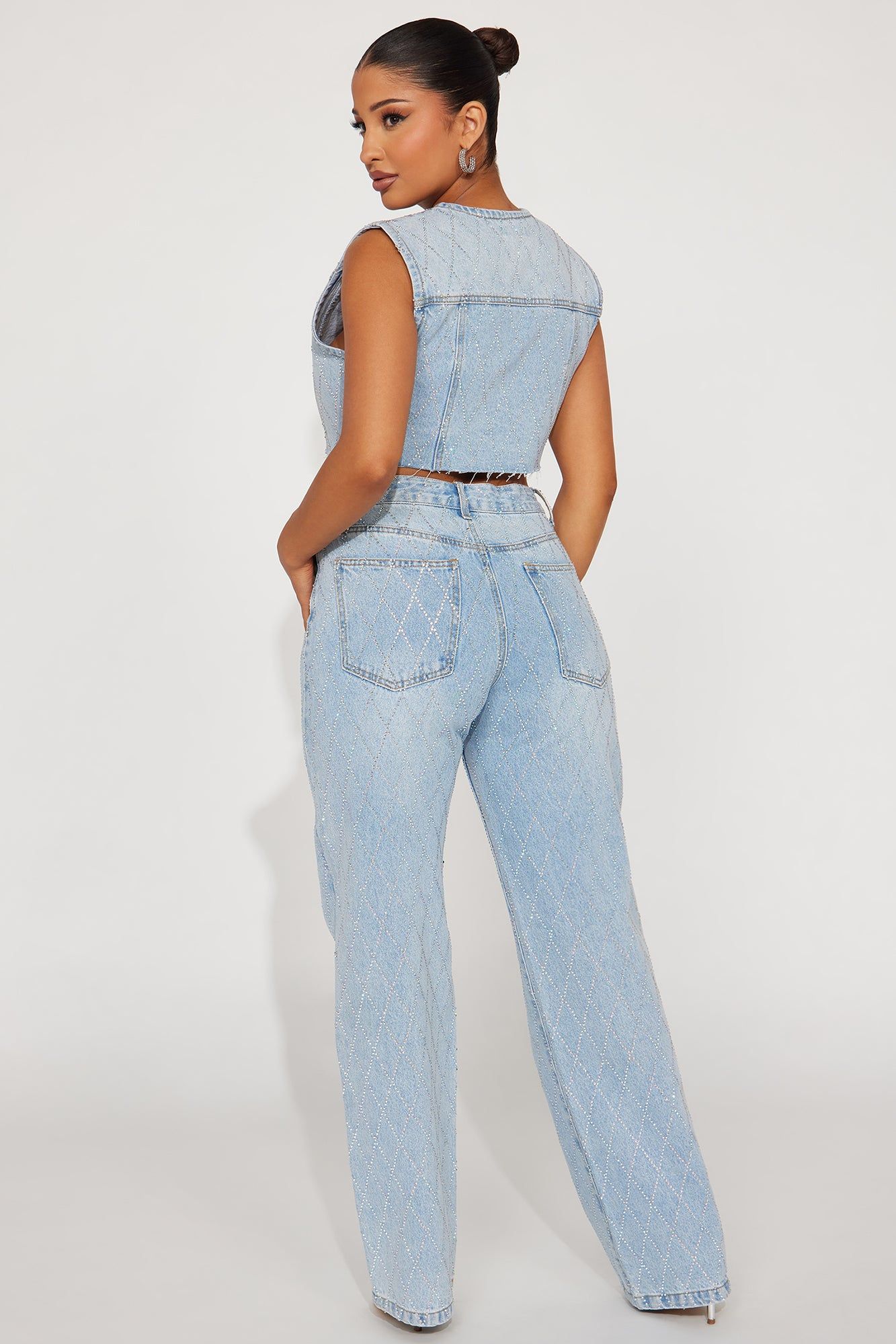 Shine Bright Denim Pant Set - Light Wash sold by Fashion Nova product image thumbnail 4
